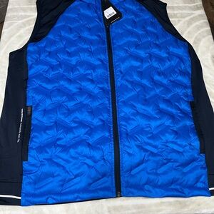Abacus Grove Hybrid Vest Golf Quilted Full Zip Blue Black Men Size XXL